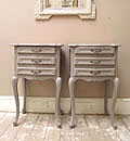 pair of 3 drawer bedside tables